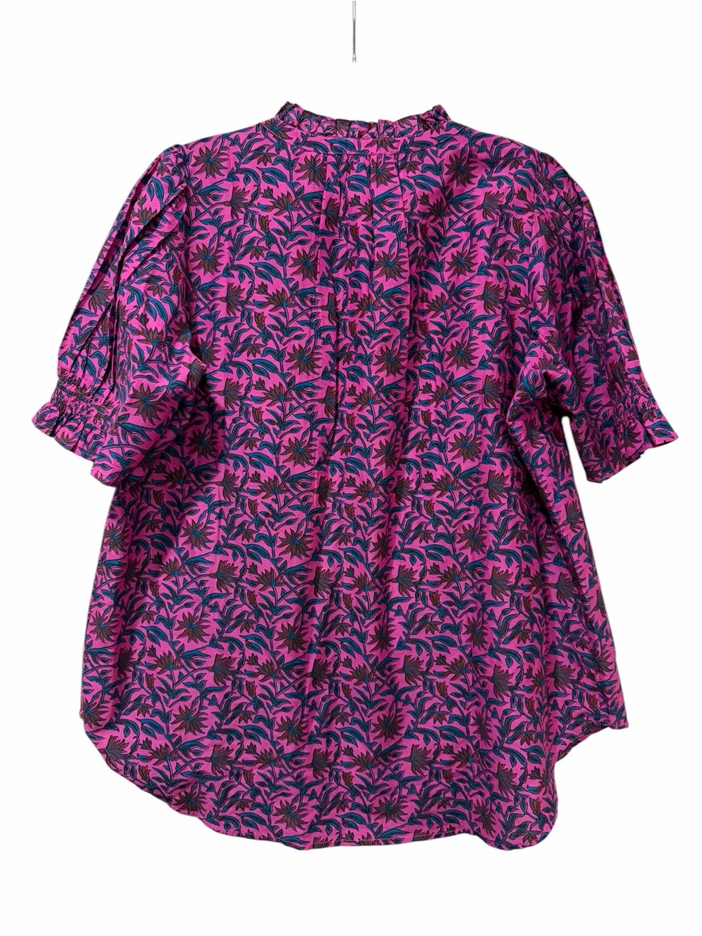 Apiece Apart Medium Los Altos Floral Silk Blend Peplum Blouse Top B5 - Picture 2 of 5
